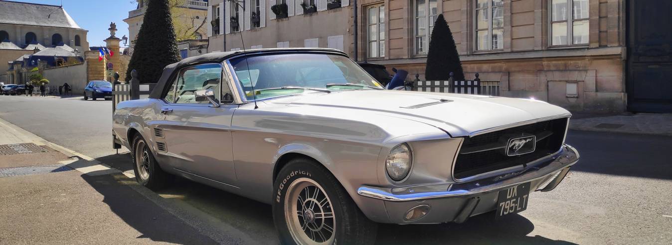 chantilly-france-april-2021-ford-mustang-convertible-first-generation-ford